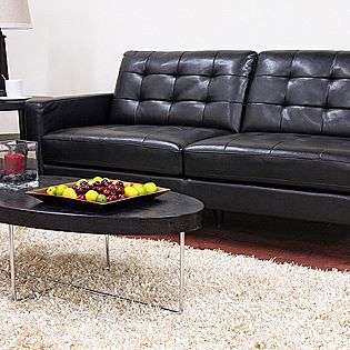 Caledonia Black Leather Modern Sofa Set  Baxton Studio For the Home 