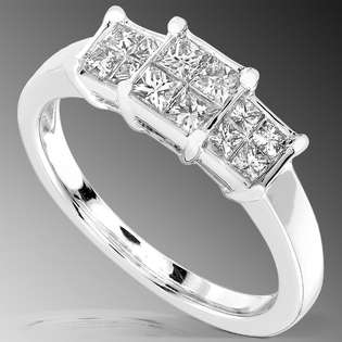   Stone Princess Diamond Engagement Ring in 14k White Gold (H I, I1 I2