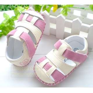 pink and white baby girl leather shoes sandals