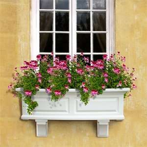    Irrigated 36 Inch Curved Window Boxes in White Patio, Lawn & Garden