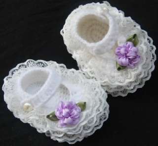 newborn reborn doll purple flower shoes baby booties  