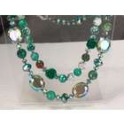 Amour 24 650ct TGW Mixed Green White Agate & Crystal Beads Necklace 