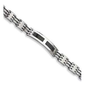  Stainless Steel Carbon Fiber Bracelet SRB120 8.5: Jewelry