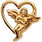 PicturesOnGold Guardian Angel Pin, Solid 14k Yellow Gold