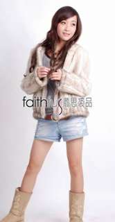 Hooded Pearl Mink Fur Knitted Jacket/Coat/Overcoat  