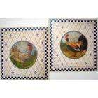 Stupell Decorative Rooster Country Wall Plaques, Set of 2
