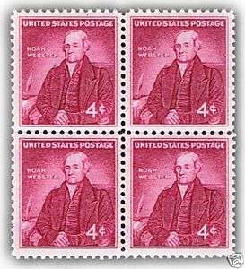 Author Noah Webster on old U.S. Postage Stamps  