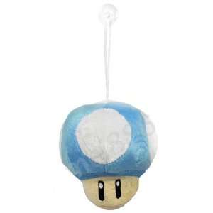   Super Mario Mushroom Light Blue Plush 5 with Suction Cup: Toys