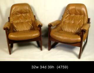 Pair of Lafer Teak Mid Century Modern Chairs (4759)r.  