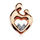Bling Jewelry Mother Child Jewelry Rose Gold Vermeil Pendant with CZs