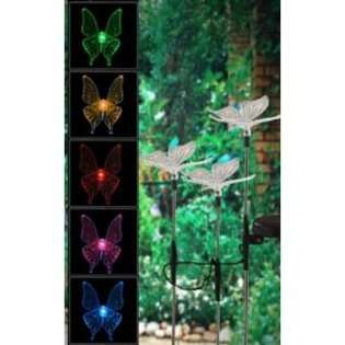   Solar Powered Color Changing Christmas Butterfly Garden Stake