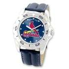   Time Mens Stainless Steel St. Louis Cardinals Watch and Leather Band