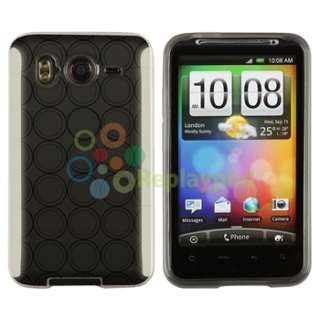 4in1 TPU Rubber Skin Case Cover+Privacy Protector For HTC Inspire 4G 