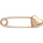 JewelBasket Heart Charms: Gold Safety Pins   14kt Gold Heart 