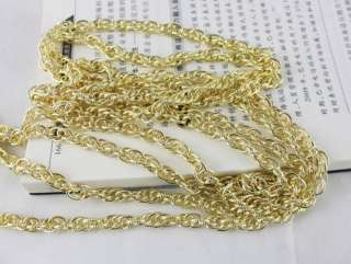 Meters Gold Plated textured rope metal chain 8x5mm  