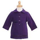Shyla Toddler Girls Ivory Ribbon Trimmed Wool Coat Jacket 2T