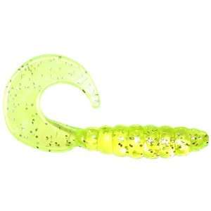  Apex Tackle Swirltail Grubs   3 Color Chartreuse/Glitter 