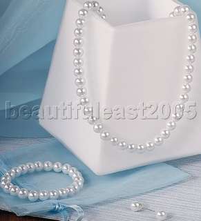 18lovely fine natural 7 8mm white AAA pearl 925s sets  