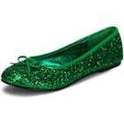  Shoes Lets Party By Pleaser Shoes Glitter Green Flat Adult Shoes 