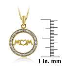  18k Gold/ Silver Diamond Accent Mom Necklace