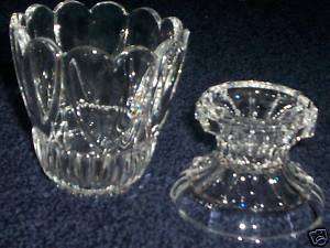 NEW 2 Pc. Lead Crystal Heart Candle Holders 6 Way Use  