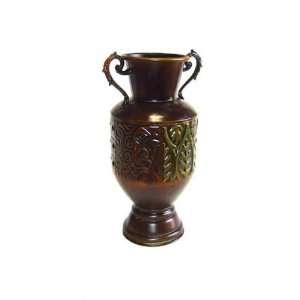  17.25 ht Metal Planter Vase Pot Handle Decor Rustic