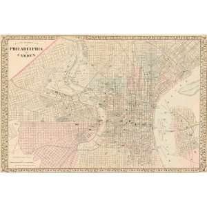  Mitchell 1879 Street Map of Philadelphia