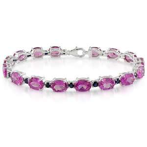  Sterling Silver 33 3/4 CT TGW Created Pink Sapphire and 