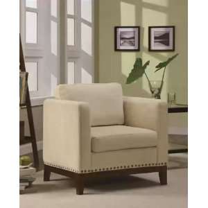  Accent Chair with Nail Head Trim in Walnut Finish 