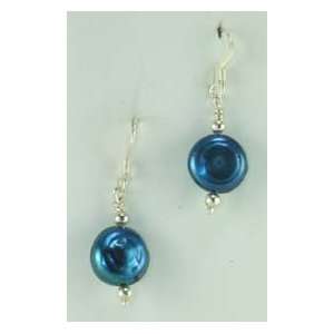  TUMMYTOYS SILVER EARRINGS BLUE COIN PEARL. Our specialty 