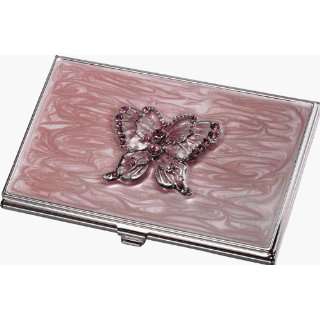   Butterfly Crystals Business Card Holder For Women: Office Products