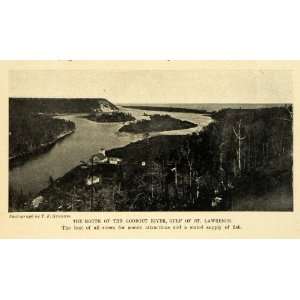  1902 Print Godbout River Quebec Canada Gulf St. Lawrence 