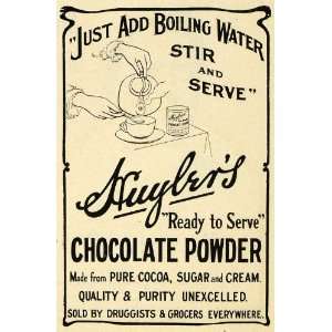  1907 Ad Chocolate Powder Cocoa Sugar Cream Huylers 