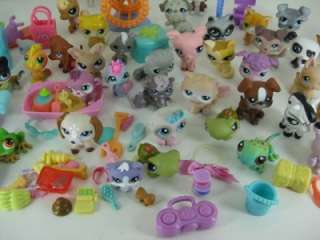 Lot Of 39 Littlest Pet Shop Pets W/ Tons Of Accessories Turtle Cats 