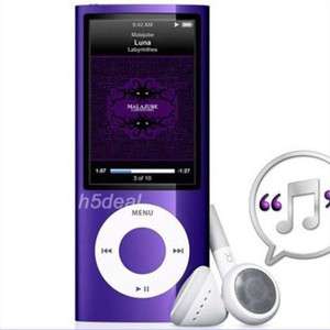   8inch LCD Shakable  MP4 FM 4th Gen Player Small Thin Purple  