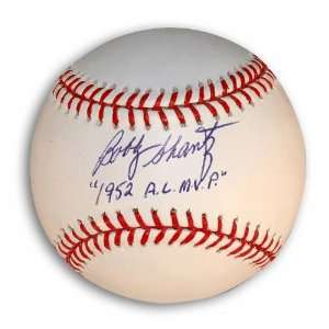  Bobby Shantz Autographed Baseball Inscribed 1952 AL MVP 