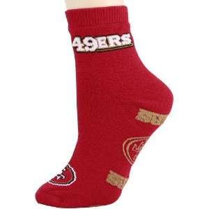 San Francisco 49ers Ladies Cardinal Slipper Socks:  Sports 