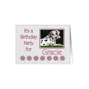  Birthday party invitation for Gracie   Dalmatian puppy dog 