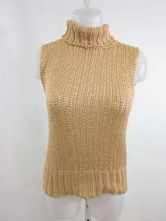 OSCAR DE LA RENTA Gold Chunky Sleeveless Sweater Size S  