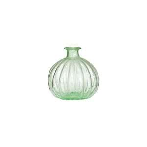    Light Green Recycled Glass Vase (ribbed design): Home & Kitchen