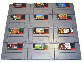 Super Nintendo Snes 12 Game Lot (Donkey Kong, Mario Kart,Mario World 