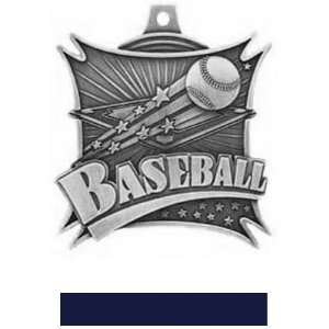 Hasty Awards Xtreme Custom Baseball Medals M 701 SILVER MEDAL/NAVY 