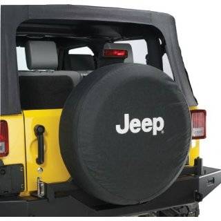 Jeep Wrangler Black Denim W/ Logo Spare Tire Cover 32 33 Inch Mopar 