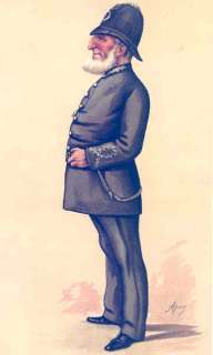 POLICE Inspector Denning. Uniform.Victorian Print.1884  