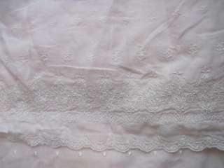   ASHWELL SIMPLY SHABBY CHIC Pink Gauzy Embroidered Shower Curtain