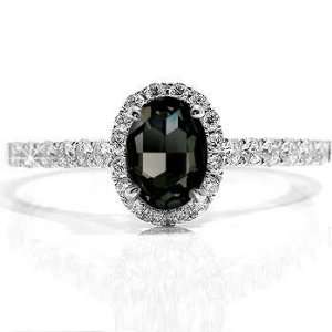    3.44Ct Black Diamond Marquise Engagement Ring 18k Gold: Jewelry