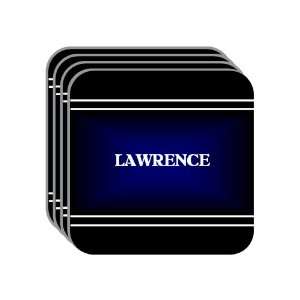   Name Gift   LAWRENCE Set of 4 Mini Mousepad Coasters (black design