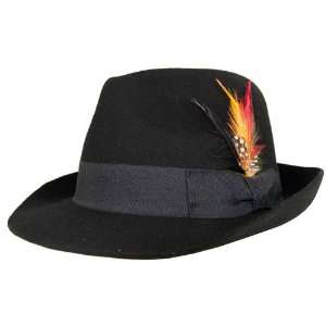   Bavarian Wool Alpine Hat with Feather   Black