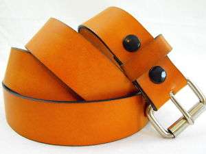 Mens Genuine Leather belt English tan Made in America  
