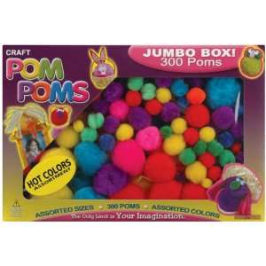  Craft Pom Poms 300/Pkg Hot Colors